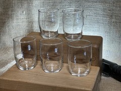 Set of 5 – Orange Juice, Milk, Water, Drinking Glasses, Crystal Clear 3″ Tall