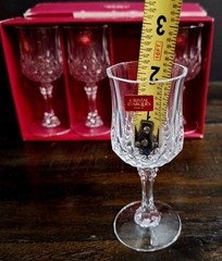 SET OF FOUR Cristal d’Arques LONGCHAMP 2 oz Cordial Glasses, 4 5/8″H With Box