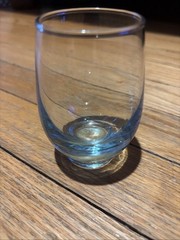 Vintage Libbey Glass Tumbler Tempo Light Blue 3.5″ 8oz Small Wine Juice Set of 2
