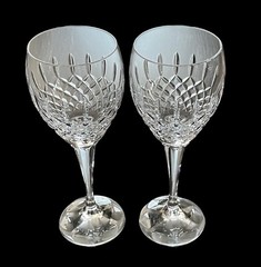 Set Of 2 Mikasa Crystal Coventry VT200 Wine Glasses 8-5/8” Tall Excellent
