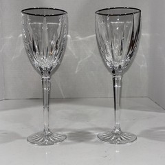 Lenox Clarity Platinum Silver Rim 8” Tall 4oz Wine Glasses