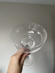 Set of 4 Vintage Crystal Margarita Glasses Wide Bowl Cocktail Hurricane Glass