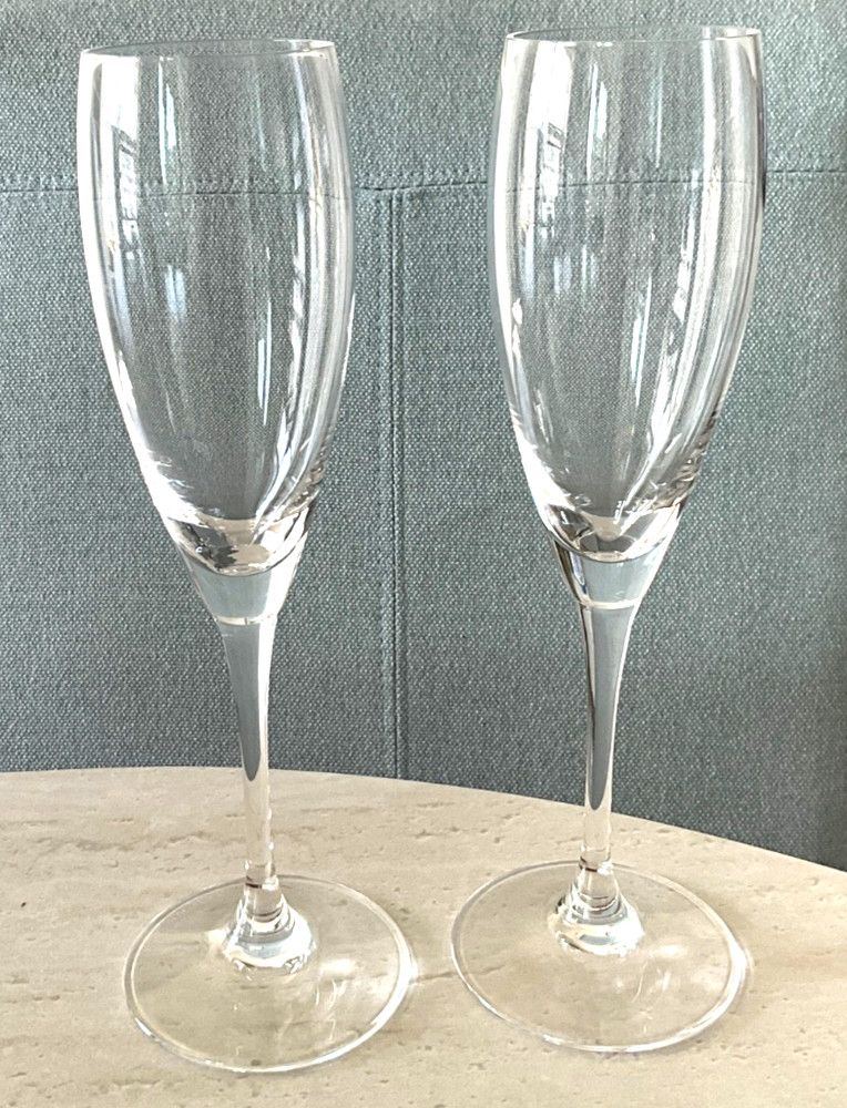2 Waterford Crystal Robert Mondavi Fluted Champagne Glasses 2006-2016