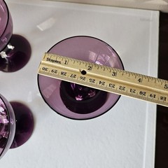 4 Amethyst Purple Sherbert Champagne Glasses 4″ Bryce Aquarius Pattern