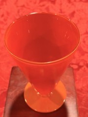 Vtg MCM Anchor Hocking Rainbow Fired On Matte Footed Goblets Set of 4 Ex Cond