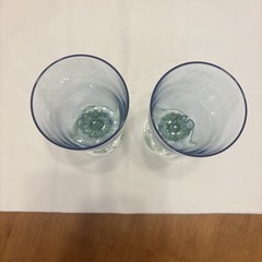 Bormioli Rocco «BAHIA» 7.5” Iced Tea Glasses Blue and Green Glass Beautiful!
