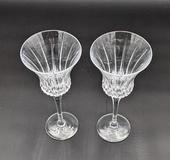(2) Gorham Crystal ‘Triumph’ Wine Glass Water Goblet Discontinued Pattern