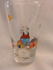 Vtg Farm House Animals Glass