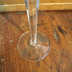 AJKA 6 5/8” Green Cut To Clear Champagne Flutes Vintage Set Of 3 Plus 1 Damaged