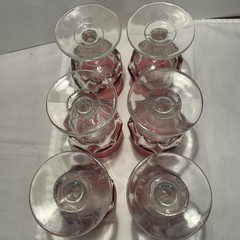 SET OF 6 King’s Crown Ruby Red Flash Thumbprint Water/Wine Goblets 5.5″ Vintage