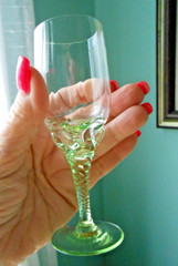 Blefeld Sherry Aperitifs SET 2 Green & Purple Swirl Stems