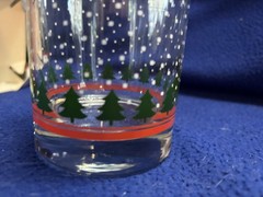 🎄Vintage Libbey Christmas Tree Falling Snow Double Old Fashioned Set of 4 BOX