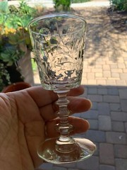 Set of 4 Lot VINTAGE ROCK SHARPE «CHERIE» CUT CRYSTAL LIQUOR CORDIAL 3 oz. 5” 