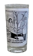Vintage Risque Tumbler Doctor Patient Barware Kitchen Humor Mid Century Modern