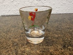 Federal Glass Crowing Red Rooster Shot Glass Vintage MCM