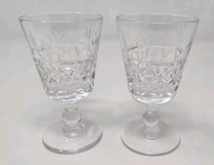 Royal Brierley Crystal BRUCE Cut Sherry Port Glass Set Of 2 Glasses Excellent 4″