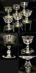 Libbey Rock Sharpe Starglow #8900 Cut #3003 Stem Champagne Sherbet(s) Set of 6