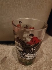 Vintage 1950s Fox Hunter Equestrian Highball Juice Glass