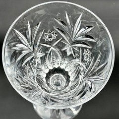 4X Cristal d’Arques Vincennes Wine Glasses 7.75” Faceted 24% Lead Crystal Vtg