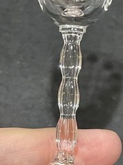4 Etched Cordial Stemware Wavy Stem Optic Vintage 4 in Tall Footed Gift