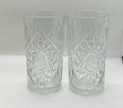 New! Libbey Lobster Highball «Star Of David» 16ozs Tumbler Clear Heavy Set Of 2