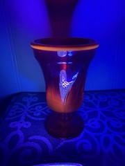 Fostoria Jamestown Ruby Small Goblet UV Reactive Blacklight Glows! Not Uranium