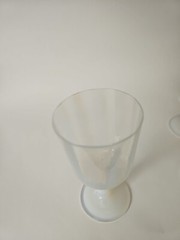 4 Opaline Vaseline Danish Wine Glass Water Goblet Set Lot