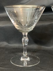 4 – Fostoria Engagement Crystal Platinum Rim Champagne Cocktail Glasses. 5.5”
