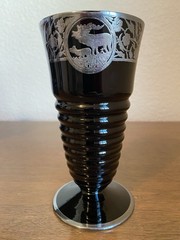 Duncan Miller Ripple Call of the Wild Silver Overlay Tumblers, Set of 4