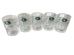 Ralph Lauren Glen Plaid Double Old Fashioned Glasses Set Of 5 11.8oz