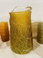 MCM ~ 1950’s Retro Vintage Spaghetti String ~ Pitcher and Tumbler Set ~ Nice!