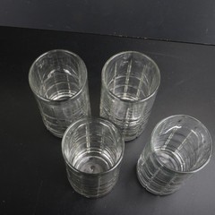 Tumblers Clear Glass Rectangle Pattern Juice Glasses Cups