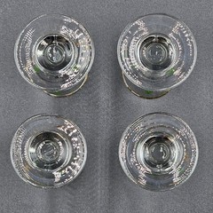 Vintage Shamrock Cordial Glasses Gold Rim Irish Barware Set of 4 St Patrick
