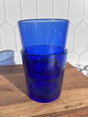 Vintage Libbey Cobalt Blue Tumbler Glass Flare Highball 2 Available 3.75 In