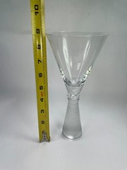 Z Gallerie HTF Martini Margarita Glass Frosted Stem 8 1/2″ T Set of 2 Cup C53