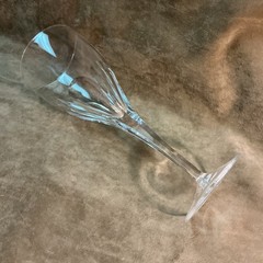 PETALe CRISTAL D’ARQUES DURAND Megeve Shape Water Wine Stem Glass Cut