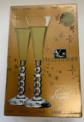Cristal D’ Arques France Champagne Millennium 2000 Lead Crystal Glasses New Y2K