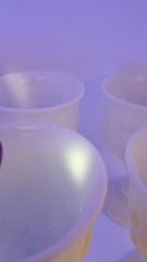 Vintage Westmoreland Della Robbia Milk Glass Water or Wine Goblets Set of 4