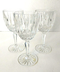 Old Dublin by Mikasa Clear Crystal Heavy Wine Glasses, 6 1/2″ Height, Set of 3
