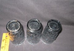 Vintage Anchor Hocking Milano blue/gray tumblers lot of 3, approx. 3 7/8″ x 2 1/