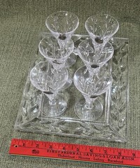 Royal Crystal Rock Cordial Glasses, Set Of 6 With Serving Tray – Elegant