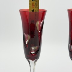 AJKA Crystal AJC11 Cut to Clear Hearts Fluted Champagne Glasses set of 2