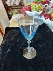 1 Azure Blue Fostoria 5098 Fairfax 8 1/4” Water Goblet