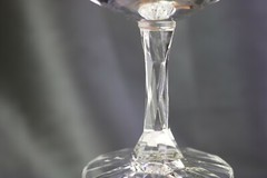 5 Tall Sherbets Champagne Glasses Plain Bowl Diamond Molded Stem Ribbed Foot
