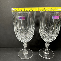 Waterford Crystal Marquis Markham Iced Beverage Glasses Set 2 Goblets Unused