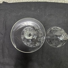 Vintage Etched Floral Crystal Cocktail Glasses Set 2 Clear Decorative Stemware