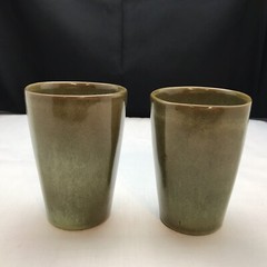 Frankoma Pottery 5L Prairie Green Tumblers – Vintage