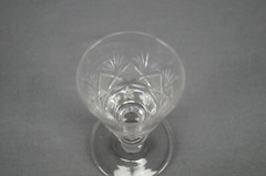 Early 19th Century Pittsburgh Hand Blown Cut Flint Glass Wine Glass Circa 1820 B