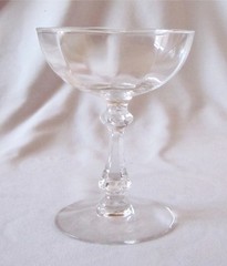 Champagne Sherbet Glass Goblet Vintage Cambridge Corinth Optic Pattern 4 7/8″