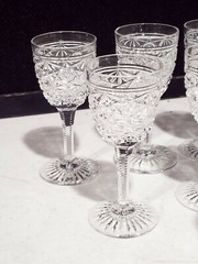SET OF 8- RARE WEBB THOMAS ENGLAND CUT CYRSTAL CORDIAL GLASSSES PATTERN #52990